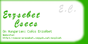 erzsebet csecs business card