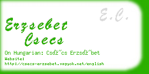 erzsebet csecs business card